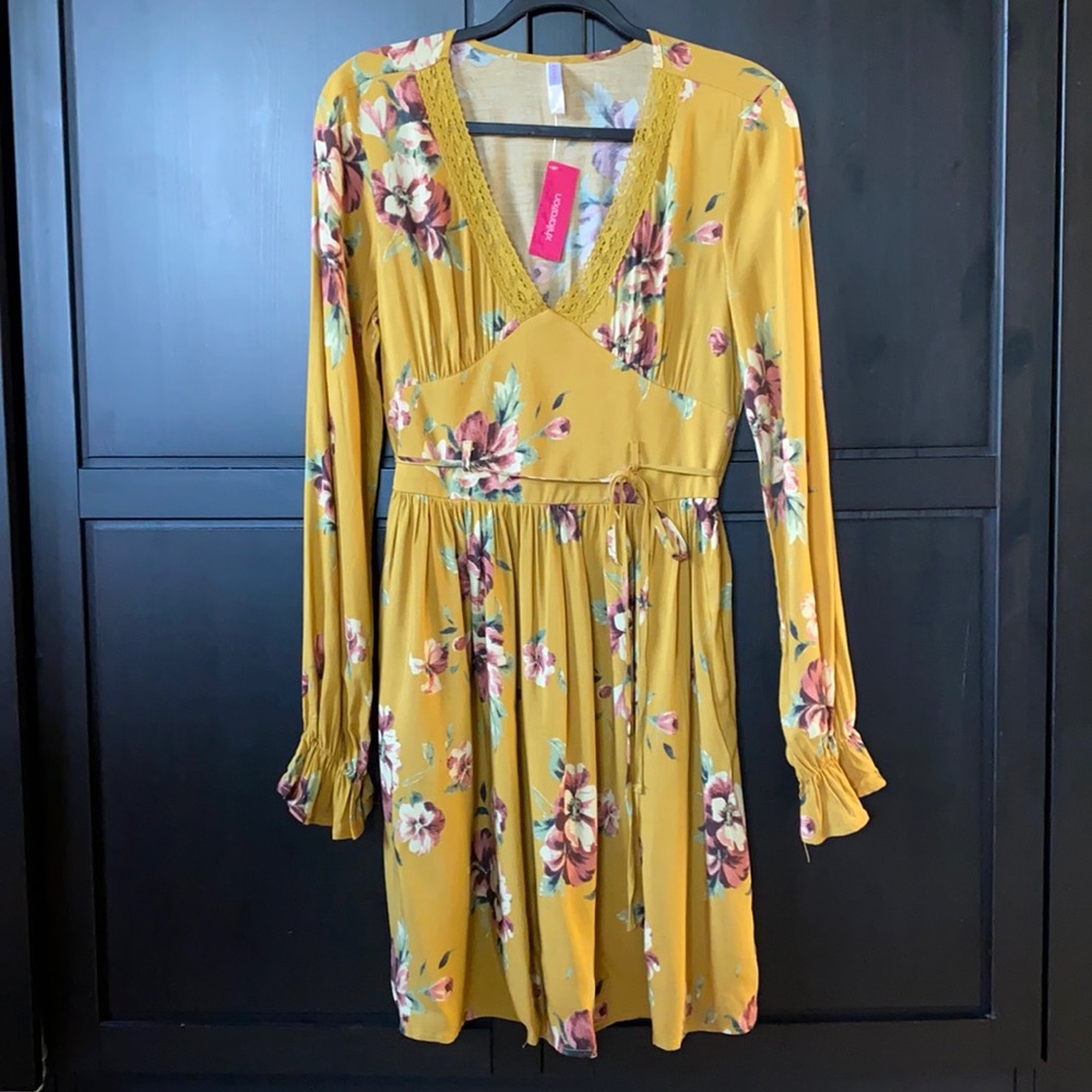floral print long sleeve bohemian S